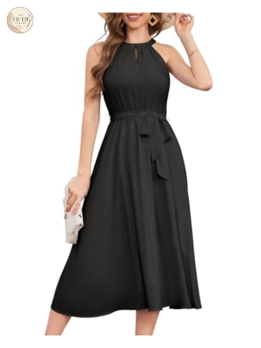Halter Chiffon Maxi Dress Sleeveless A-Line Formal Wedding Guest